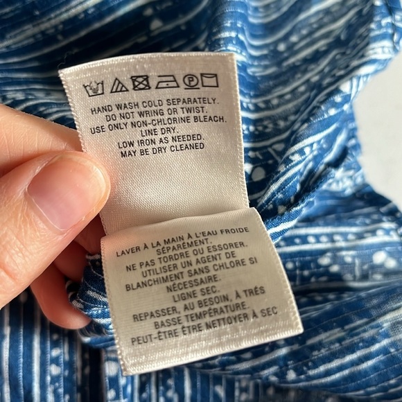 Anthropologie Maeve Blue Orchid Island Short Sleeve Boho Blouse Top Cotton 0 - Picture 10 of 10